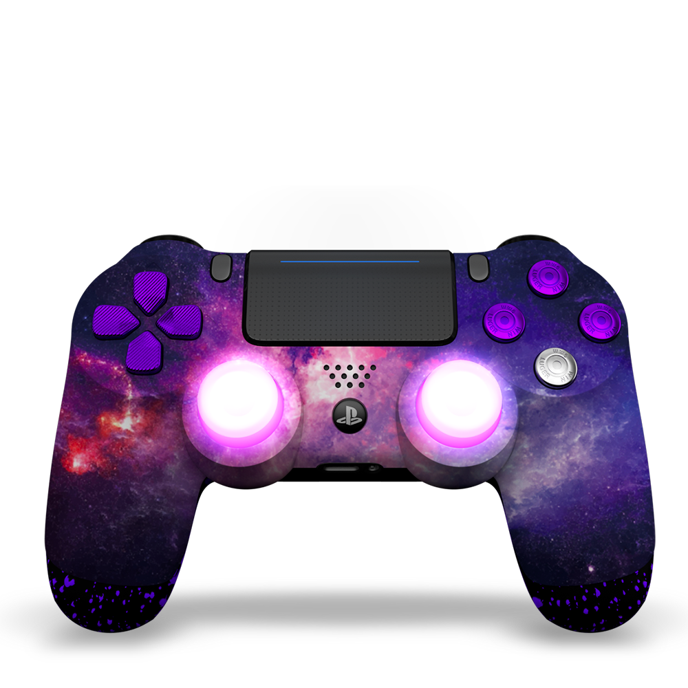 Custom PS4 Controller Nebula Joysticks LEDs Draw my Pad