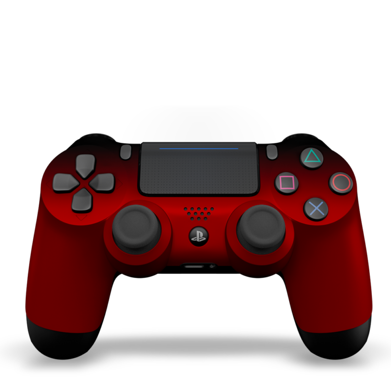 coque-PS4-custom-playstation-4-sony-personnalisee-drawmypad-shadow-soft-touch-rouge-devant