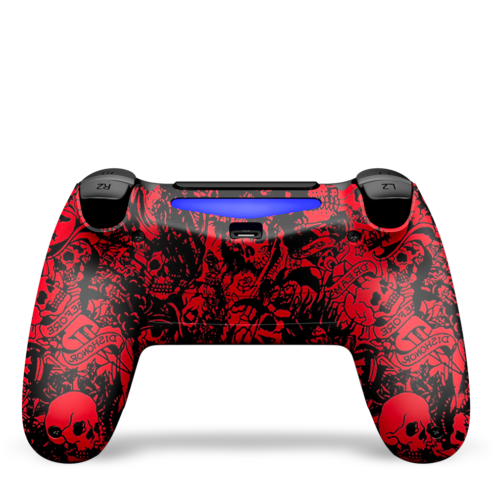 coque-arriere-PS4-custom-playstation-4-sony-personnalisee-drawmypad-crazy-skull