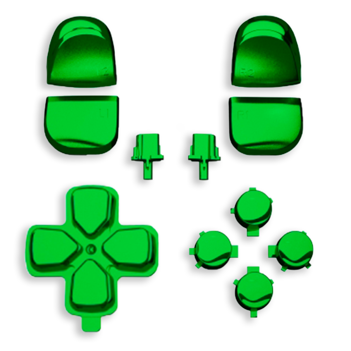 kit-boutons-gachettes-PS5-vert-chrome-custom-manette-dualsense-personnalisee-drawmypad
