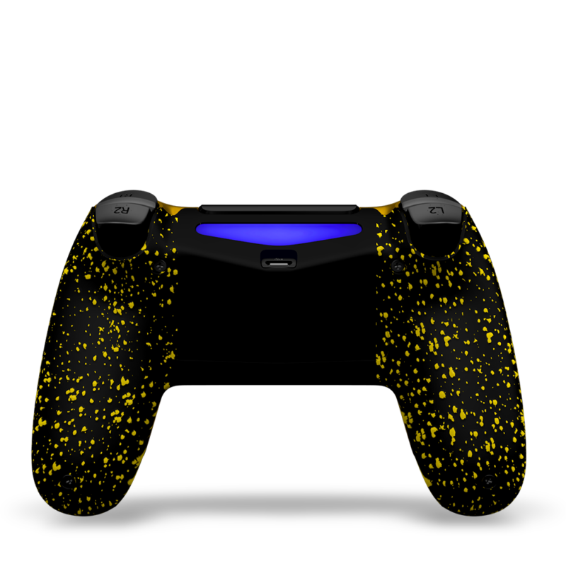 manette-PS4-custom-playstation-4-sony-personnalisee-drawmypad-gold-and-yellow-arriere