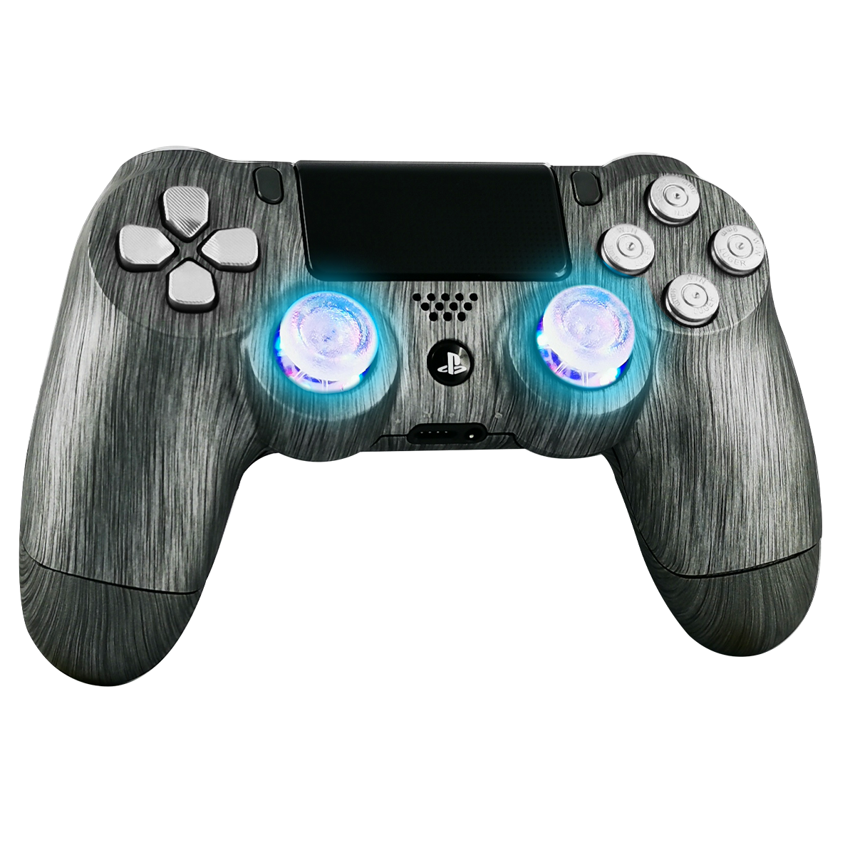 manette-PS4-custom-playstation-4-sony-personnalisee-drawmypad-london-argent-led