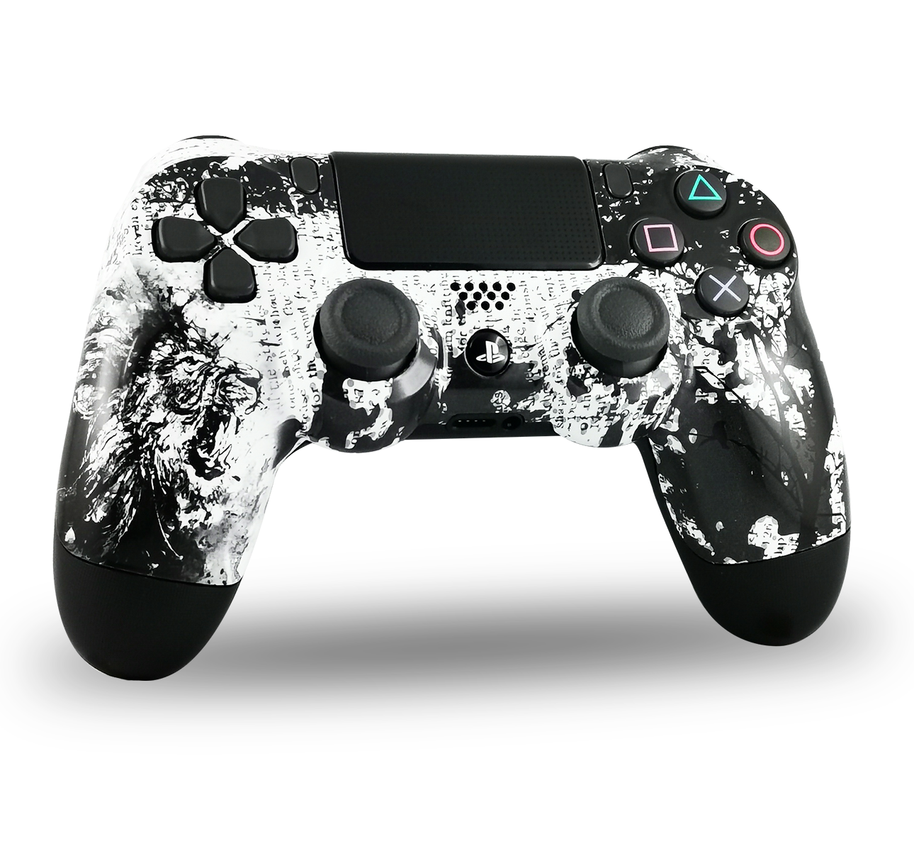 manette-PS4-custom-playstation-4-sony-personnalisee-drawmypad-white-lion