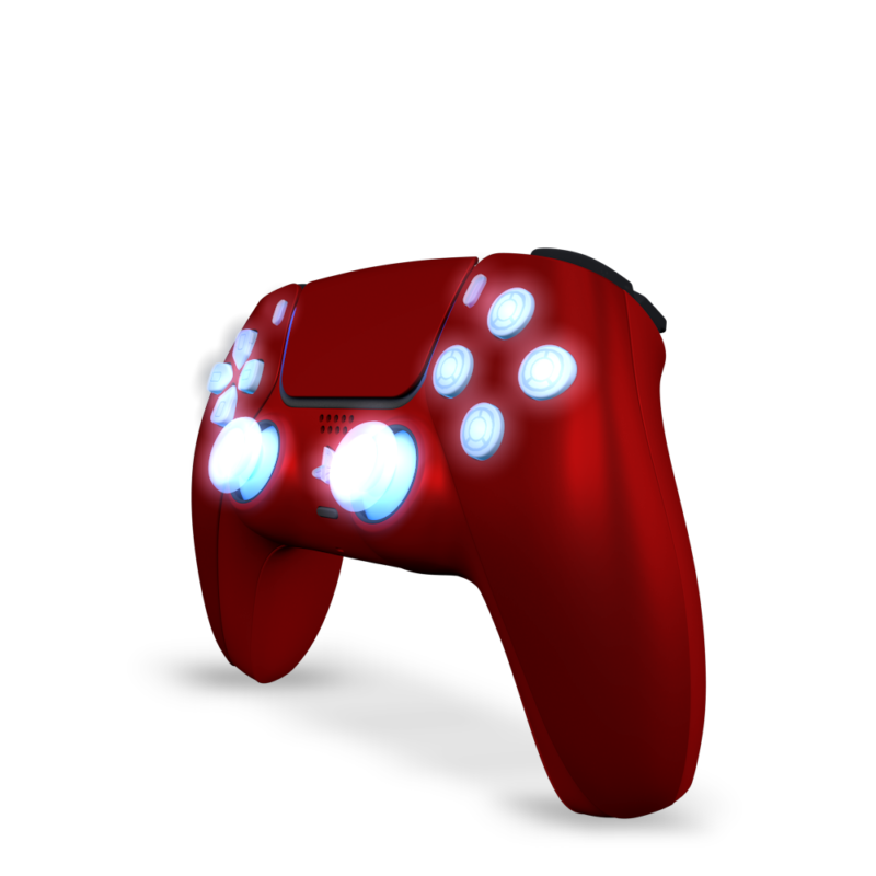 manette-ps5-custom-red-silver-leds-dualsense-personnalisee-drawmypad-gauche