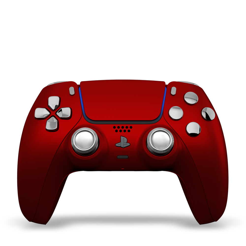 Manette PS5 custom Red Silver - Personnalisation