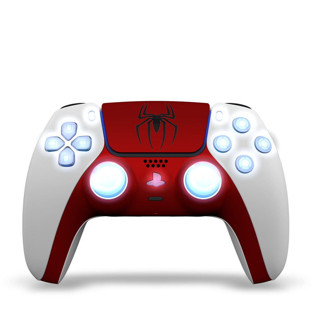 Manette PS5 custom Spider Man / kit leds