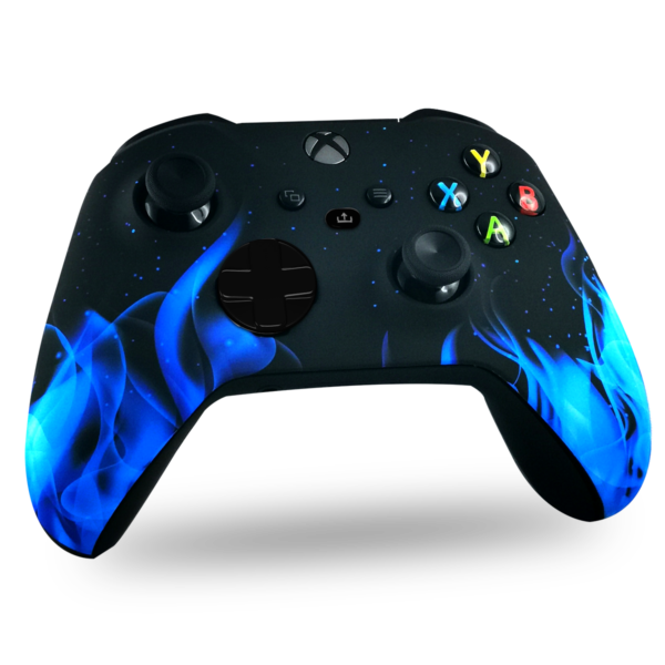 coque-xbox-series-x-custom-blue-fire-manette-personnalisee-xbox-series-s-draw-my-pad