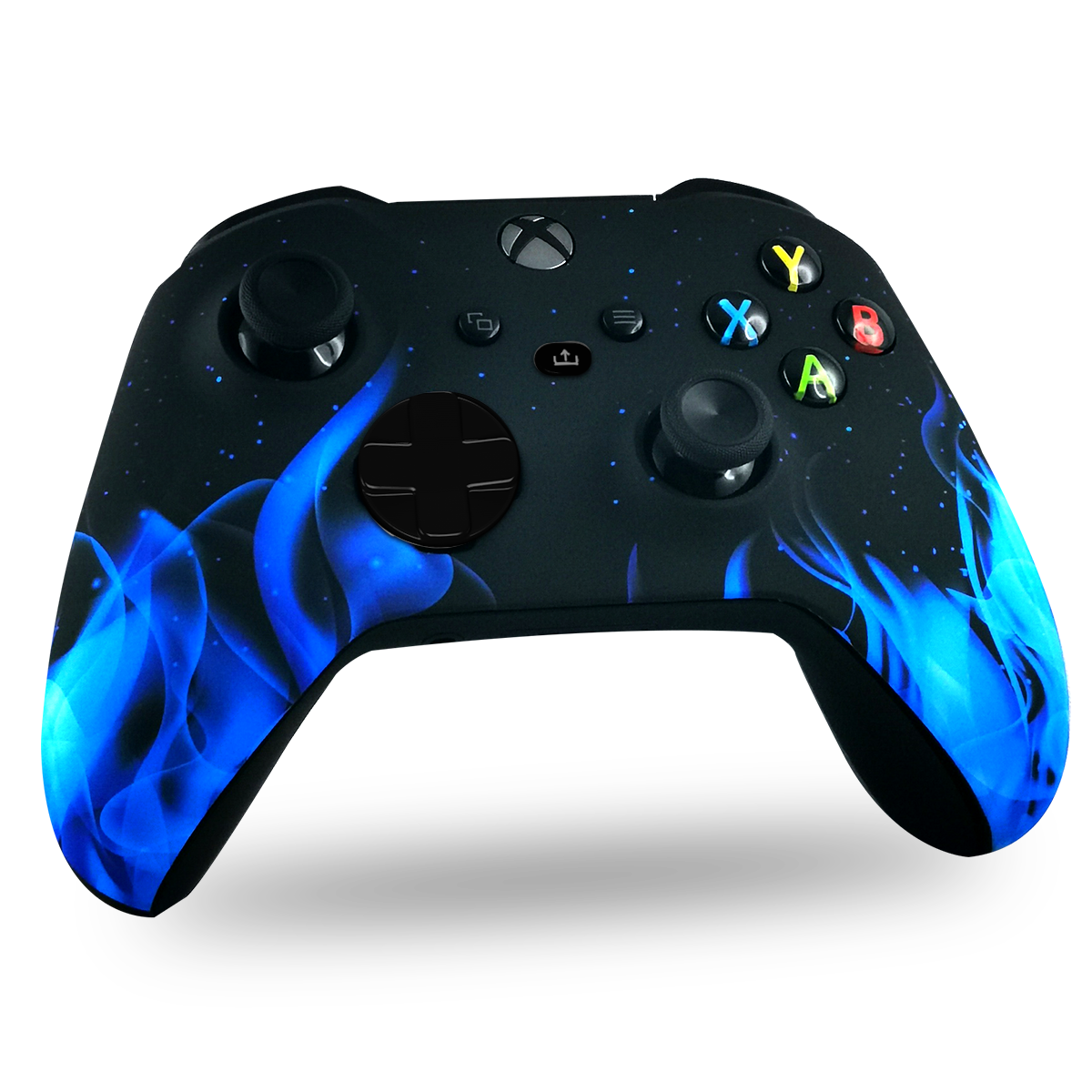 manette-xbox-series-x-custom-blue-fire-manette-personnalisee-xbox-series-s-draw-my-pad